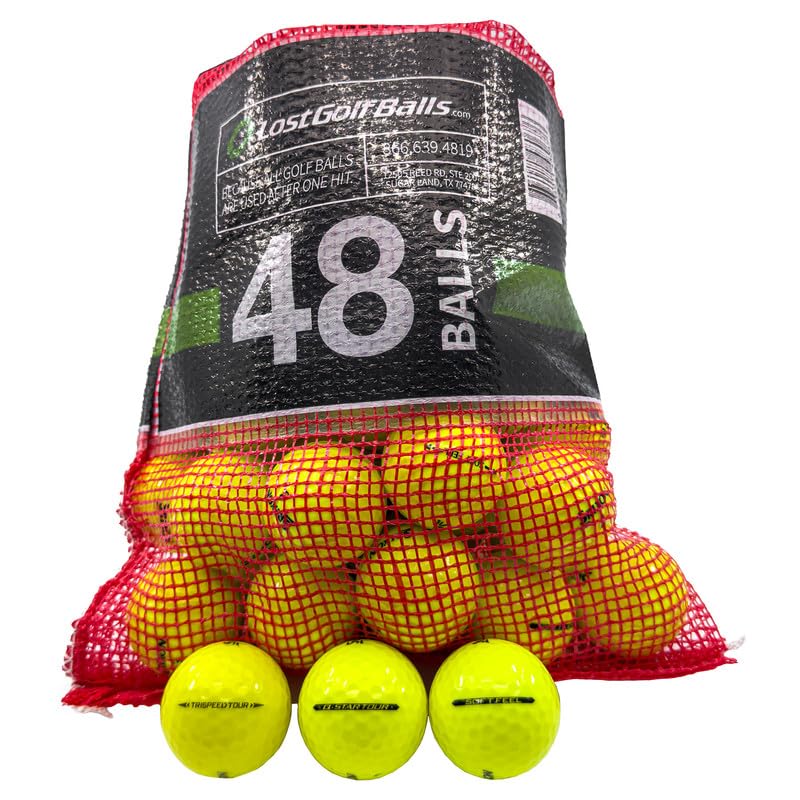 LostGolfBalls Used Srixon Yellow Mix Golf Balls (48 Pack) – Mint Condition Recy…