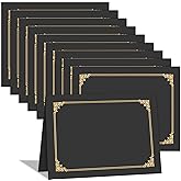 HAUTOCO 10 Pcs Certificate Holders, Black Diploma Folders Document Covers with Gold Foil Border for Letter Size 8.5x11 Cardst