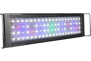 WATERREBIRTH WATER REBIRTH LED Aquarium Light, Full Spectrum Fish Tank Led Light with Aluminum Alloy Shell Extendable Brackets (20"-24")