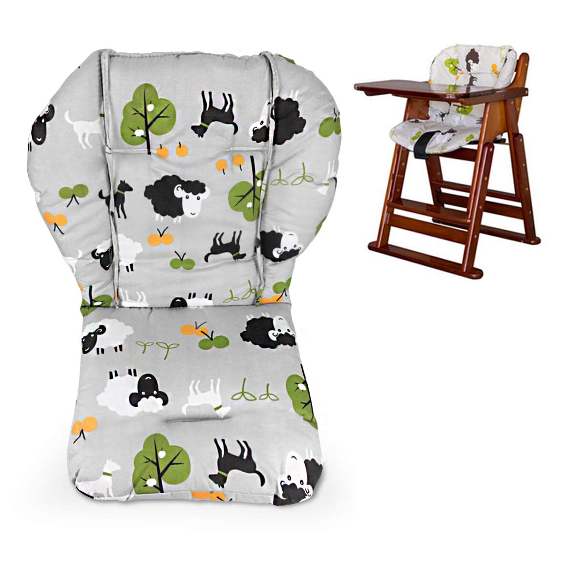 Photo 1 of Twoworld High Chair Cushion, Large Thickening Baby High Chair Seat Cushion Liner Mat Pad Cover Breathable(Grey Sheep)