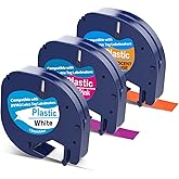 3 X Fluorescent Replacement for DYMO Label Maker Reffils 2mm x 4m Compatible with Dymo Letratag Refills Letra Tag LT100T LT100H QX50 Label Makers