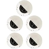 Acoustic Audio by Goldwood R192 Frameless in Ceiling/in Wall 5 Speaker Set 2 Way Home Theater Surround Speakers, White