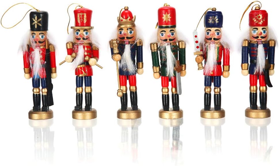 BEIEN Nutcracker Soldier Ornaments Set, 5 Inch Tall Nutcracker