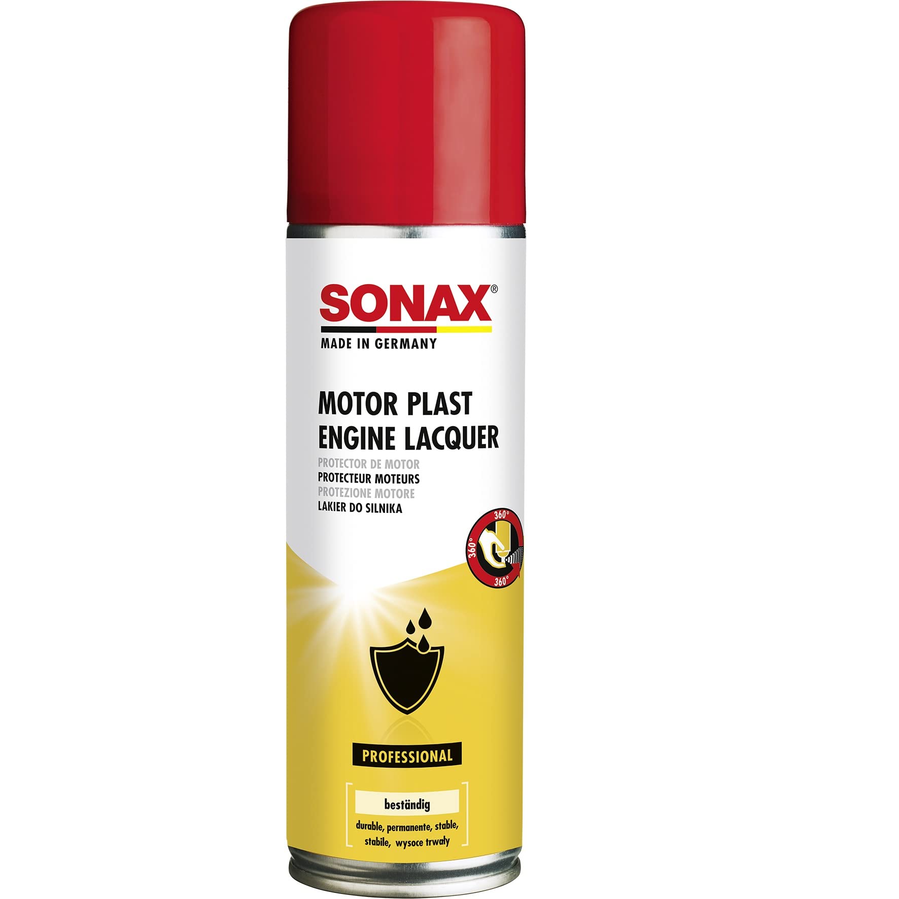 SONAX Engine Lacquer (300 ml) - High gloss sealant protects the engine against chemicals, aging and weathering | Item No. 03302000