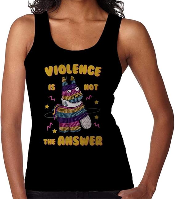 Painata Violence is Not The Answer Women's Vest Amazon.co.uk Clothing