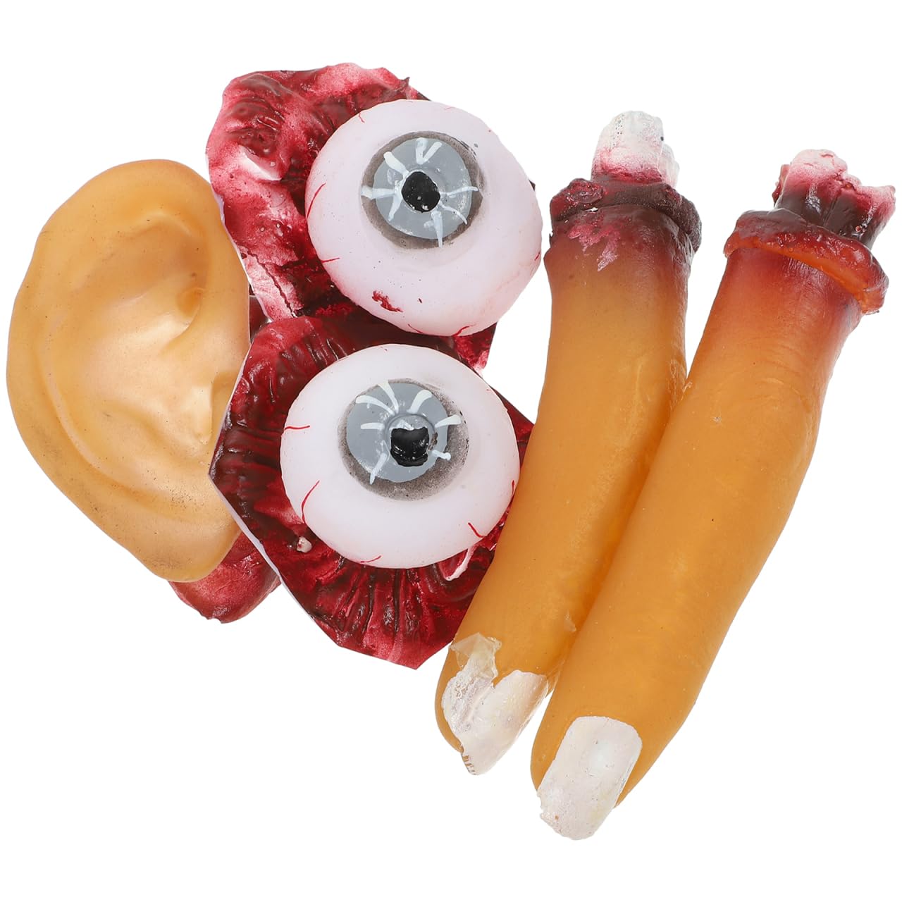 Halloween Simulation Cut Finger Props 4 Pcs Plastic Fake Severed Fingers Eyes Haunted House Decoration Scary Joke Accessories