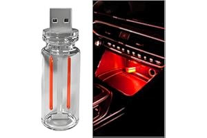 TSUGAMI Retro Car USB LED Atmosphere Light, Plug-in Mini Glass Bottle Vehicle Ambient Night Lighting with Touch Dimmable, Por