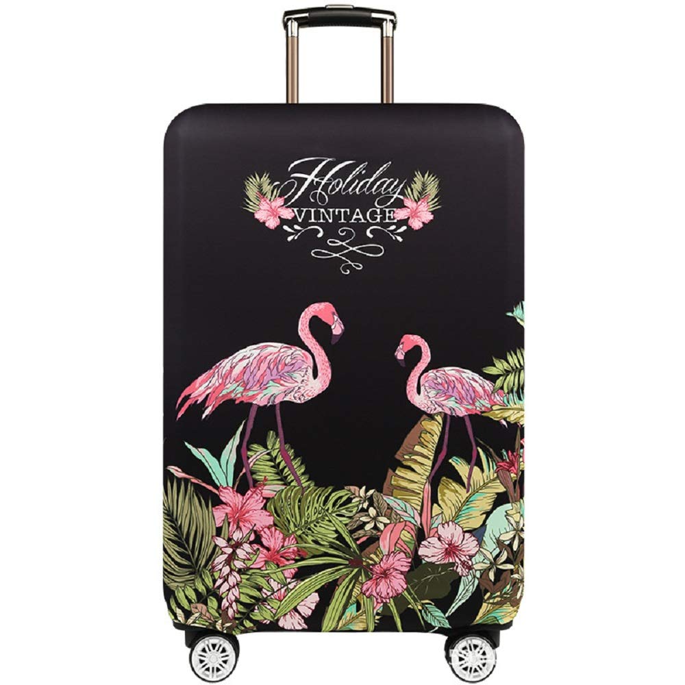 OuLi Store® Travel Luggage Cover Flamingo Fit for 18-32 Inch Luggage Travel Luggage Protective Covers Suitcase Cover Elastic Dustproof Travel Accessories (Flamingo 5, L(Fit 26"-28" Suitcase))
