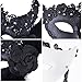 Coxeer Masquerade Mask on Stick Black Halloween Costume Ball Venetian Mask