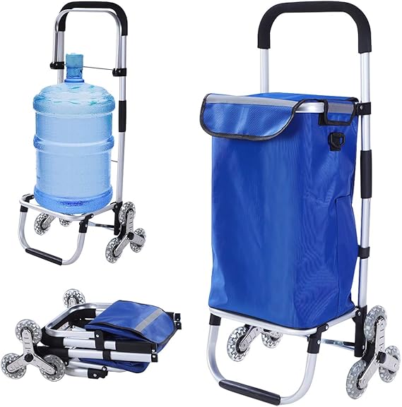 Grocery Cart with Wheels Folding Shopping Cart with Large HeavyDuty and Rolling