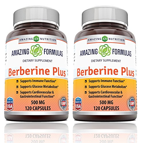 Amazing nutrition berberine plus 500 mg 120 capsules - …