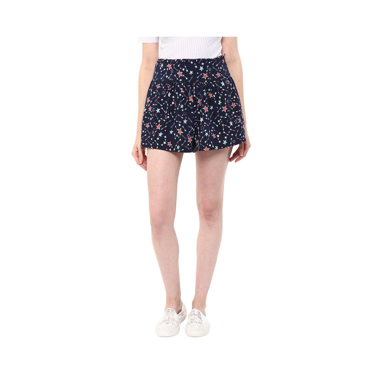 moderno&trade; printed women's blue printed shorts