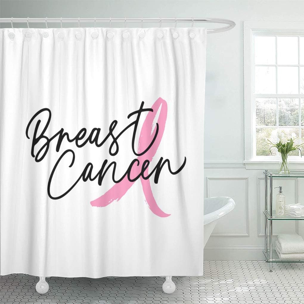 Shower Curtain,Pink Month Breast Cancer Awareness