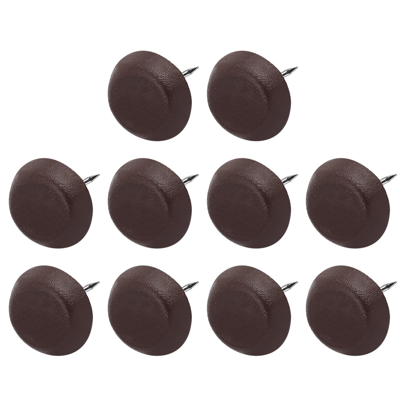 METALLIXITY Furniture Feet Nail (15mm/0.6in) 60Pcs, Plastic Half-Circles Chair Glides Sliders - for Chairs Sofa Furniture Sliders Protector Pad, Brown