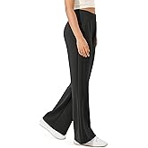 ODODOS Women's Modal Soft Mini Flared Pants with Pockets High Waist Pull-On Casual Lounge Pants-29/31" Inseam