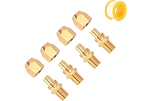 LUCKYWELD Air Hose Repair Kit, 4 Pack 3/8-Inch Solid Brass Reusable Hose Splicer Repair Kit (3/8 Inch 4 Pcs)