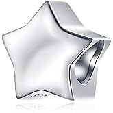 GEMDAZZ Valentines Seires Heart and Star Charm Fit European Bracelet, 925 Sterling Silver Crystal Love Heart Beads, Gift for Mother/Wife/Lover/Christmas