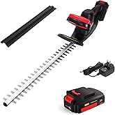 MZK 22'' Cordless Hedge Trimmer, 20V Bush Trimmer, Handheld Hedge Cutter, Grass Shrub Trimmer, Lightweight & Compact Trimmer(Battery & Charger Included)