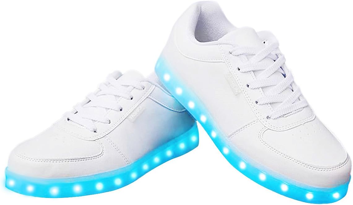 Sabe 7 Colors Luminous LED Shoes Women and Men Print Sneakers(USB Charging)