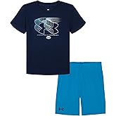 Under Armour boys Boys' Short Sleeve Tee and Short Set, Lightweight and Breathable