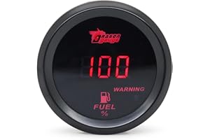 Shkalacar 2" 52mm Car Fuel Level Gauge Digital Display Fuel Tank Meter 240-33Ohm Universal 12V for Car RV Boat Motorcycle Tru