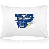 Babebay Toddler Pillow,13X18 Soft Toddler Pillows for Sleeping, Machine Washable Kids Pillow with Cotton Pillowcase, Perfect for Travel (White)
