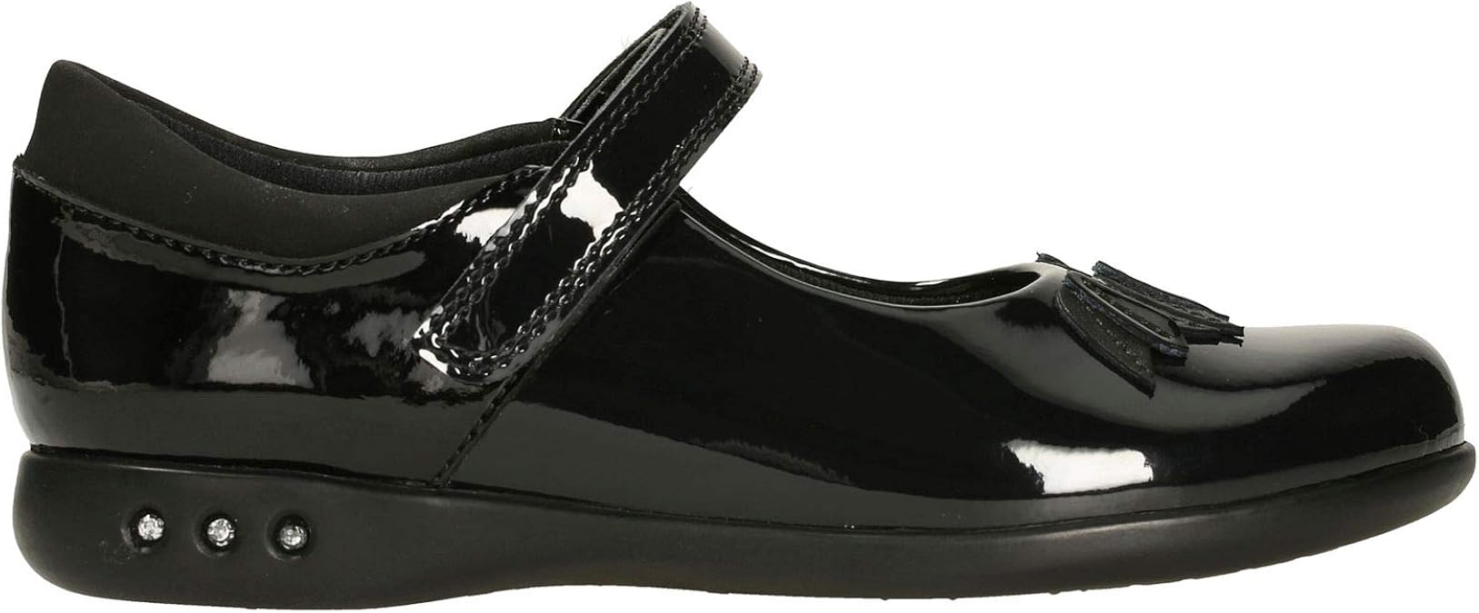 Clarks Girls School Shoes Prime Step Black Patent Leather UK Size