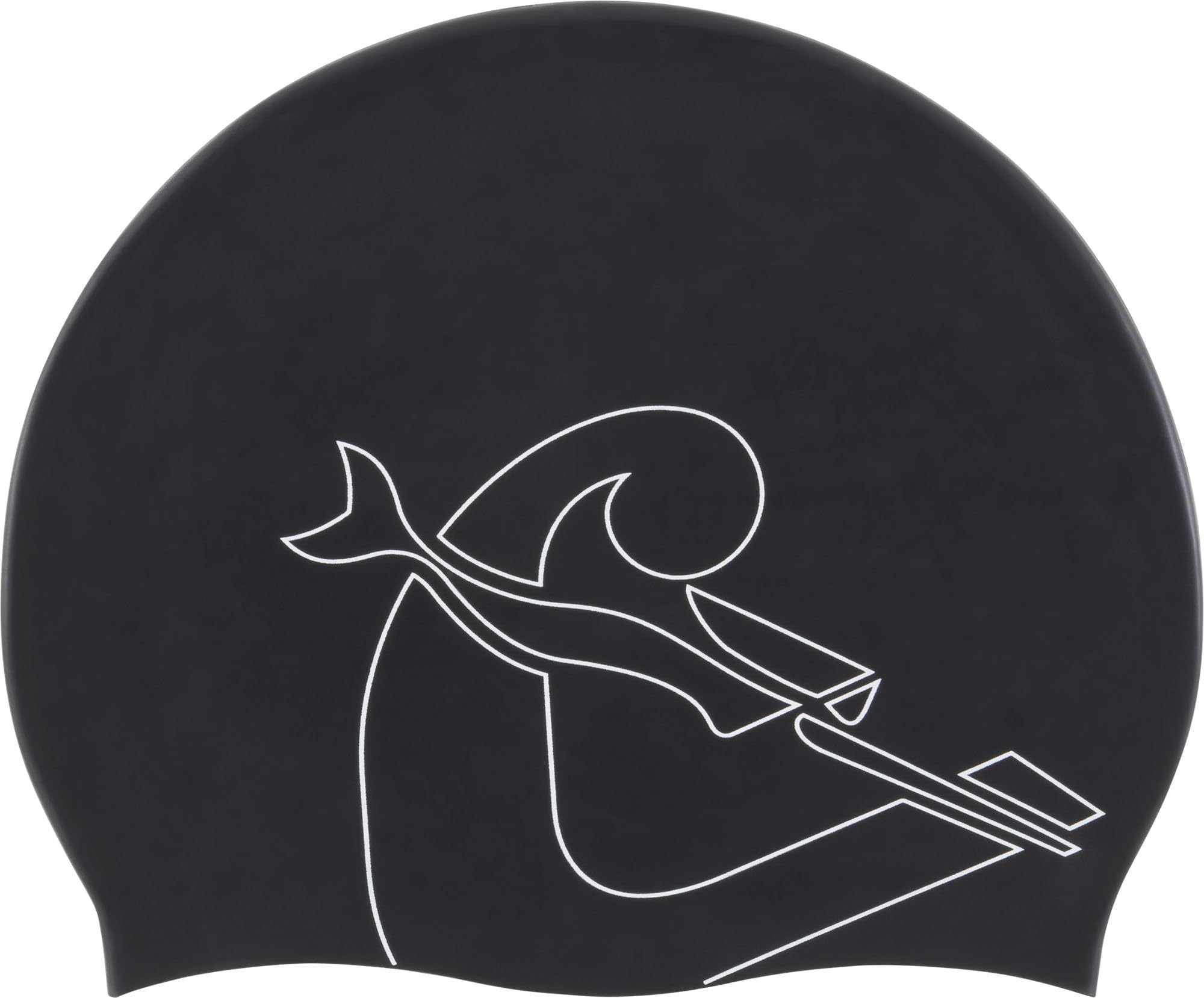 Cressi Eddie Swim Cap - Unisex Swimming Cap, Black/White, One Size