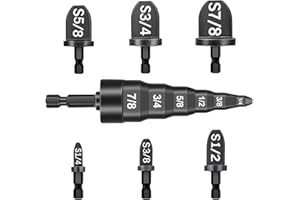 3DSKY 7Pcs Swaging Tool HVAC, Air Conditioner Copper Expander Tube HVAC with 6 in 1 Swedge Tool, Flaring Drill Pipe Repairing Tubing Set 1/4'', 3/8'', 1/2'', 5/8'', 3/4'', 7/8'' Bits