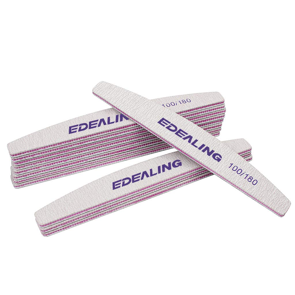Edealing 12 Pack Professional Nail File Set Double-Sided 100/180 Grit Emery Board Manicure Tools For Nail Grooming and Styling : Beauty
