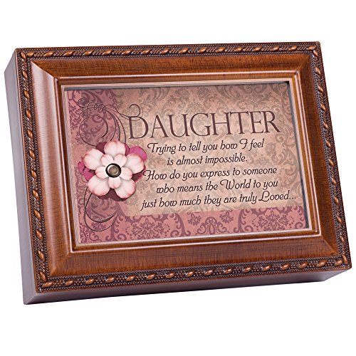 Cottage Garden Daughter Woodgrain Traditional Music Box Plays Light Up My Life