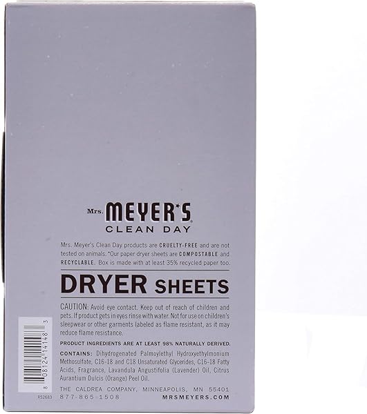 MRS. MEYER’S CLEAN DAY DRYER SHEETS LAVENDER, 80 CT