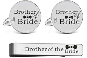 Kooer Custom Personalized Cufflinks & Tie Clip Set Wedding Jewelry Cufflinks Engraved Gifts for Men
