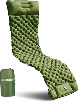 Amazon Free Soldoer エアーマット キャンプ エアマット 車中泊マット キャンプマット 折りたたみ 1人用 冬 テントマット 軽量 コンパクト アウトドアマット エアーベッド ランキング 連結 エアーマットレス 防災 寝心地 防水防潮 40dナイロン 8cm厚さ テント内 寝袋に