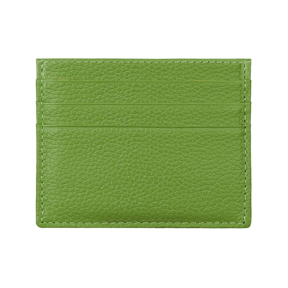 Hibate Genuine Leather Kids Girls Slim Credit Card Holder Sleeve Case Wallet Women Ladies - Green