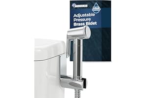 HammerHead Showers Solid Metal Adjustable Pressure Handheld Bidet Sprayer for Toilet, Handheld Bidet Attachment with 47-Inch Hose and Leak-Proof T-Valve, Jet Spray for Toilet, Muslim Shower, Chrome