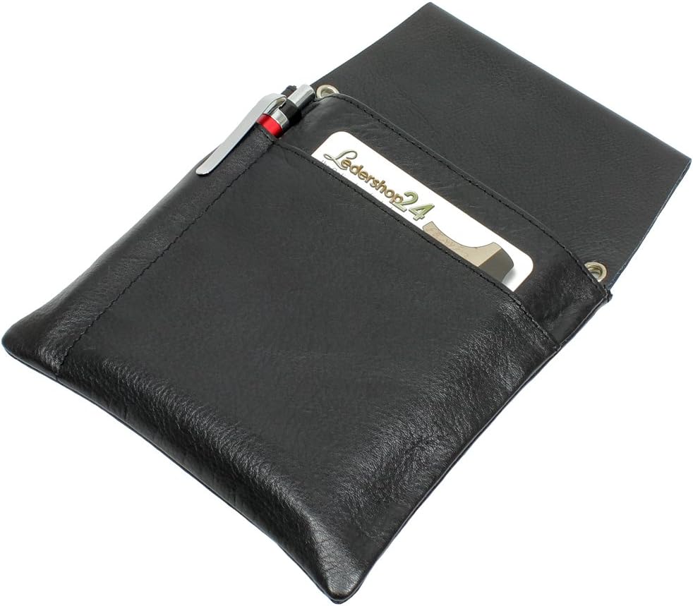 Black Waiters’ Holster, Bag, Wallet, Real Leather