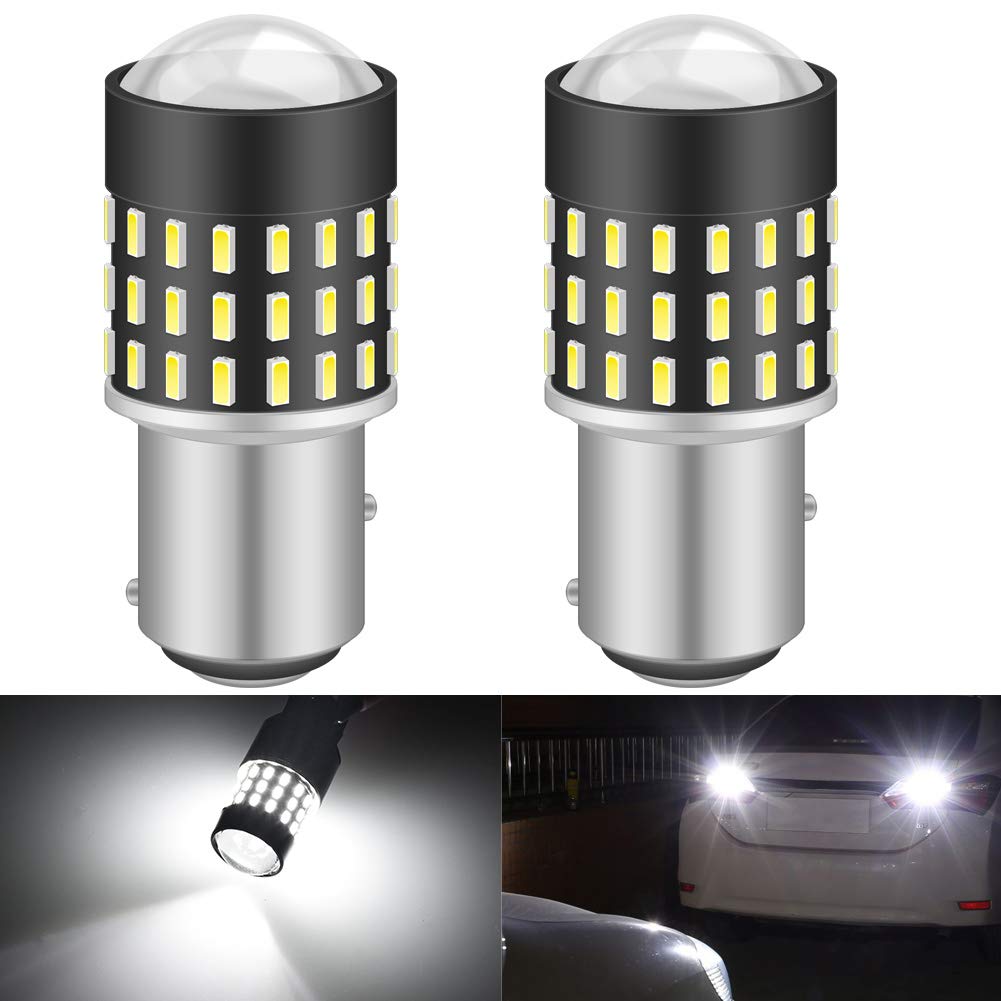KATUR 1157 BAY15D 1016 1034 7528 Led Light Bulb 3014 54 Chipsets 650 Lumens Replace for Turn Signal Back Up Reverse Brake Tail Stop Parking RV Lights,Xenon White(Pack of 2)