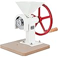 Mosakar Hand Crank Grain Mill - White. Food Grinder for Dry and Oily Grains. Manual Kitchen Flour Mill. Wheat Corn Spice Grinder. Masa Peanut Butter Maker. Stainless Steel Burrs
