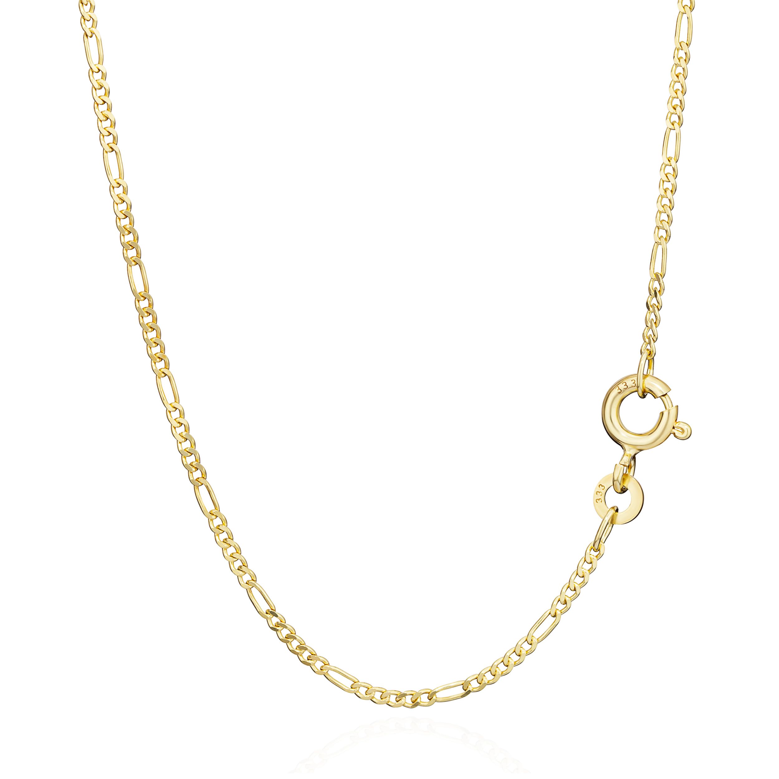 NKlaus 38cm Figaro necklace gold yellow gold chain 1,50mm wide 1,6g necklace 9013