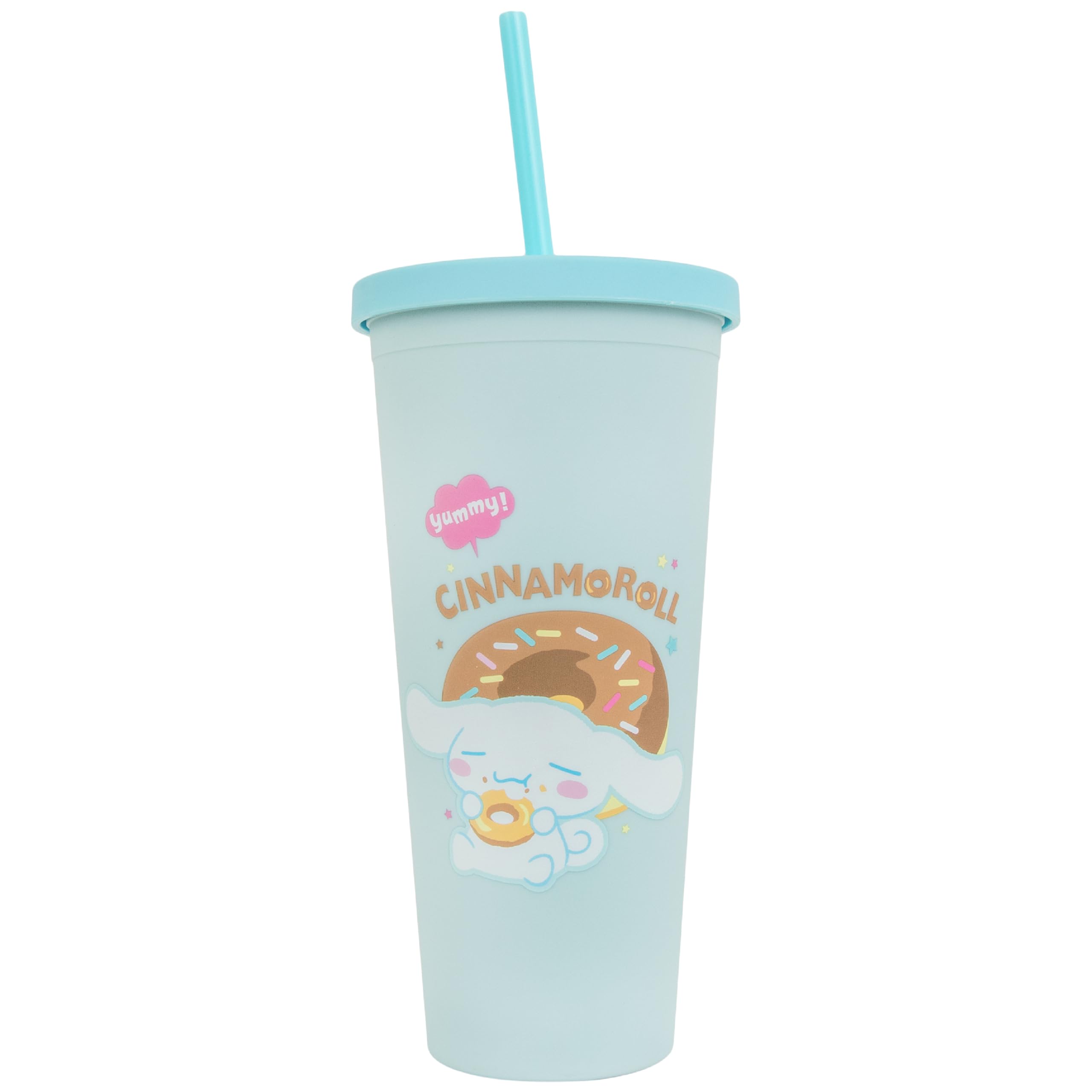 Blue Sky Studios Hello Kitty Large Straw Cup, 700 ml, Kawaii Water Bottle, Cute Drinking Tumbler, Hello Kitty Gifts - Cinnamoroll