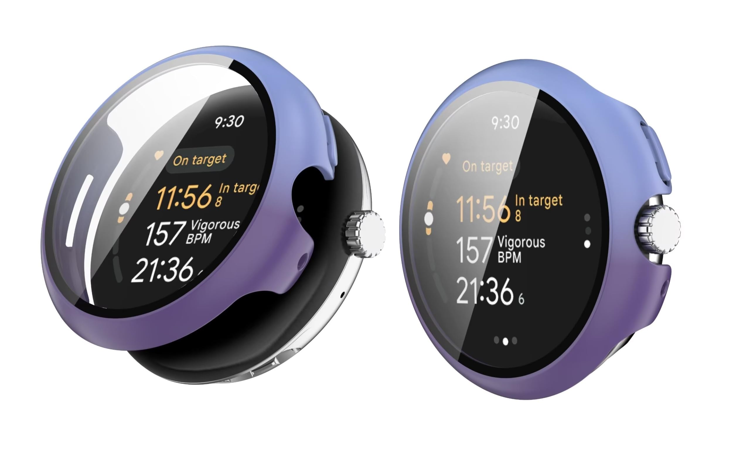 TINGYR 2 Pack Case Compatible with Google Pixel Watch 3 41mm, PC + Tempered Glass to Protect the Screen, Anti/fall, All/Inclusive Watch Case Compatible with Google Pixel Watch 3 41mm.