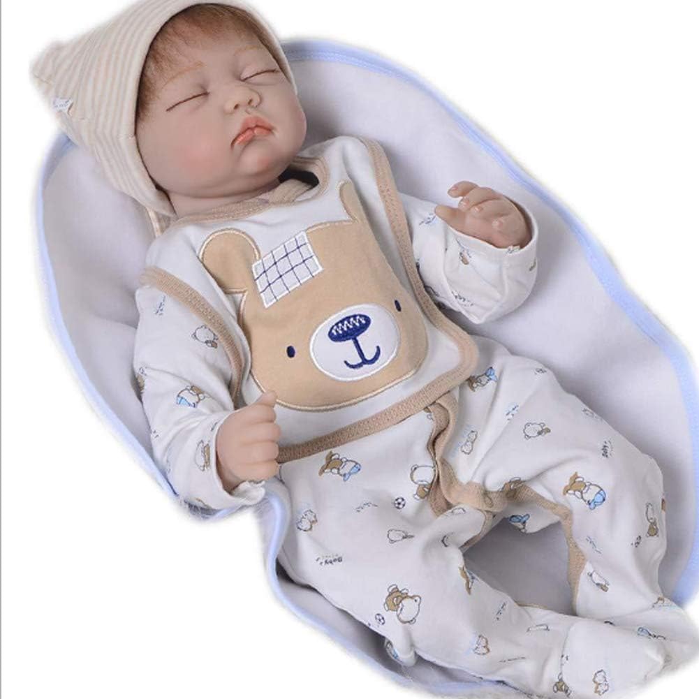 Prezzo Rinato Bambino Bambola 55cm Chiuso Occhio Simulazione Occhi Chiusi Carino Realistico Natale Regalo Bambole in Silicone Offerte