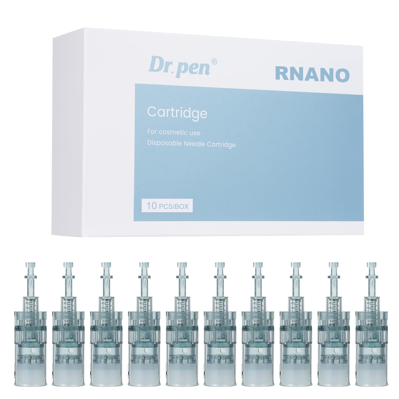 Dr.pen M8/M7S Cartridges Nano-R, 10Pcs Dr.pen Replacement Cartridges for Microneedling Pen M8/M7S Model, Authentic Disposable Microneedling Cartridges (Nano-R, 10Pcs)