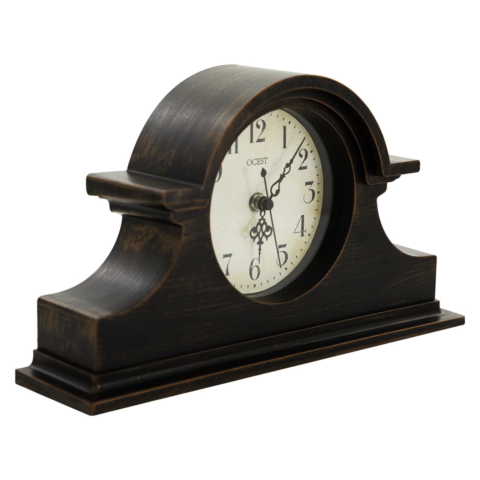OCEST Mantel Clock, Vintage Farmhouse Table Clock, Napoleon Desk Shelf Clock, Home Table Decoration Office Art Desk Clock, Black