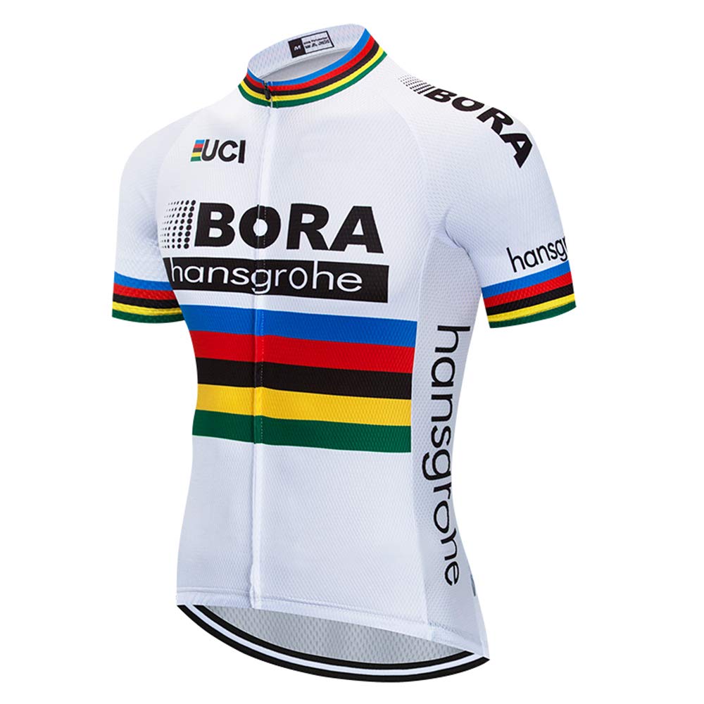 X-CQREGMen's Cycling Bike Jersey Short Sleeve Biking Shirt with 3 Rear Pockets + Zipper Pocket Breathable Quick Dry Bicycle Jersey