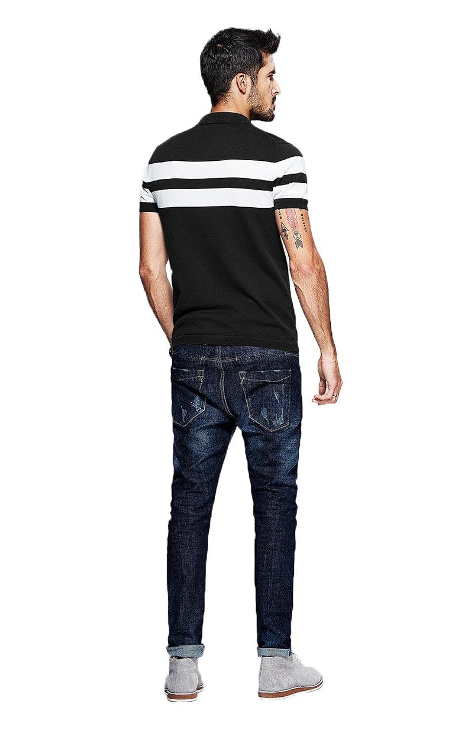 fanideaz men's striped regular fit polo