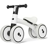 Amazon Basics Balance Bike, 4-Wheel Toddler Bike for Ages 12-24 Months, Sturdy Frame, Scratch Resistant Wheels, Comfortable Seat, Rounded Design, for Learning to Walk and Ride