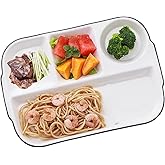 AIYoo Large White Dinner Plates Ceramic Divided Plate 12 Inch 4 Compartment Porcelain Portion Control Plate for Adults Bariatric Diet - Microwave, Oven, and Dishwasher Safe