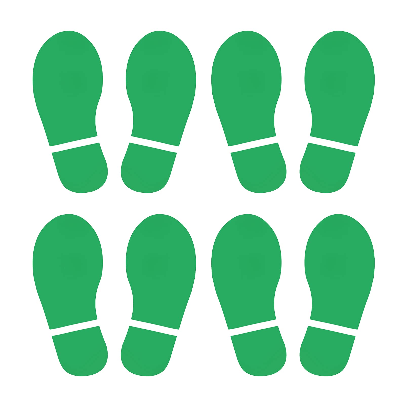 PATIKIL 6x2.5" Footprint Sticker, 4 Pairs PVC Shoes Floor Decal Sign for Class Decor Stair Guide, Green